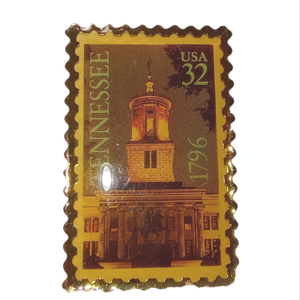 Vintage 1996 Statehood 200th Anniversary USPS 1796 Tennessee 32¢ Stamp Pin